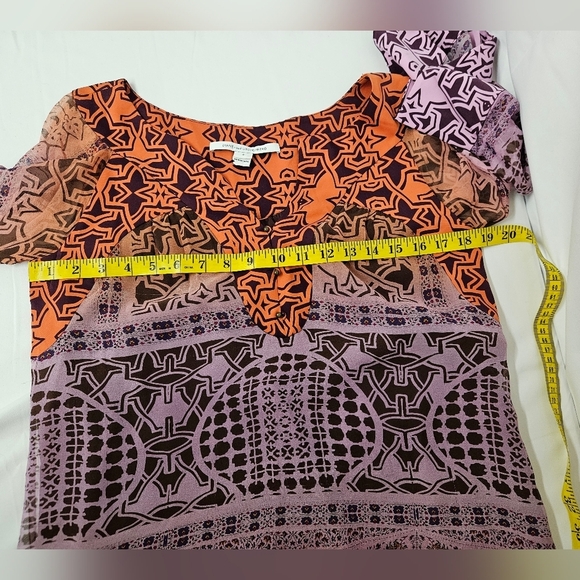 Diane Von Furstenberg Tabalah Silk V Neck Dress In Orange And Maroon Size 4 - Picture 15 of 16